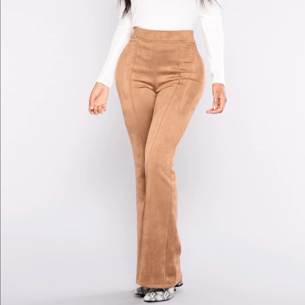 Fashion Nova Suede Tan Pants